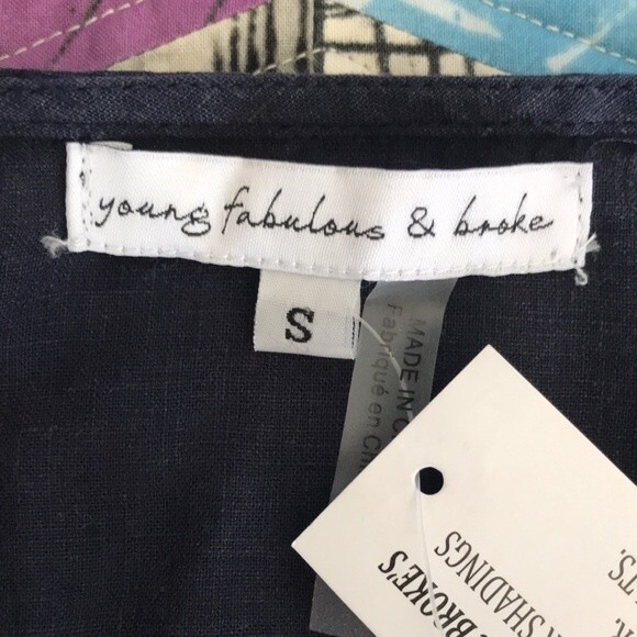 Young Fabulous & Broke High Tea Dress sz Small NWT Linen Blend - Picture 8 of 15